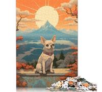 500 Pieces Chihuahua Mount Fuji Jigsaw Square Puzzle for Adults Wooden Puzzles Unique Challenge Games 500pcs (52x38cm)