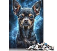 500 Pieces Chihuahua Portrait Jigsaw Puzzle Wooden Puzzles for Adults Puzzles Educational Game for Adult Teenagers 500pcs (52x38cm)