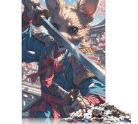 500 Pieces Chihuahua Samurai Blossom Jigsaw Puzzles Adults Difficulty Puzzles Strengthen Relationships between Family Members 500pcs (52x38cm)