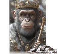 500 Pieces Chimpanzee King Jigsaw Puzzles Adults Difficulty Puzzles Strengthen Relationships between Family Members 500pcs (52x38cm)
