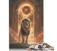 500 Pieces Christian Lion Puzzle for Adults Wooden Puzzles Jigsaw Puzzles for Adults Educational Game Challenge Toy 500pcs (52x38cm)