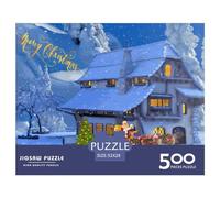 500 Pieces Christmas Spirit Creative Square Jigsaw Puzzles for Adults And Wooden Puzzles Challenging Game 500pcs (52x38cm)