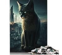 500 Pieces City Cat Puzzle Jigsaw Adults Puzzles Difficulty Jigsaw Educational Game Toy 500pcs (52x38cm)