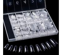 500 Pieces Clear False Nails French Fake Art Nail Tips Artificial Acrylic Nails with Box for Women Girls (10 Sizes)