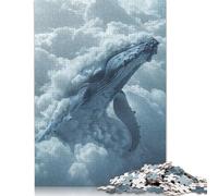 500 Pieces Cloud Whale Dreamlike Jou Creative Square Jigsaw Puzzles for Adults & Wooden Puzzles Challenging Game 500pcs (52x38cm)