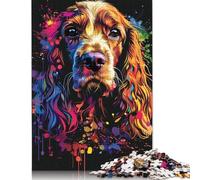 500 Pieces Cocker Spaniel Dog Art Jigsaw Puzzle Adults Difficulty Puzzles Educational Toy Games Family Decoration 500pcs (52x38cm)