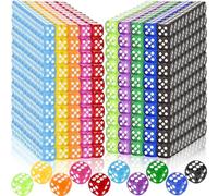500 Pieces Colored Dice Bulk Set 14 MM 6 Sided Standard Dices for Classroom Teaching Board Game Playing and Rolling, 10 Colors