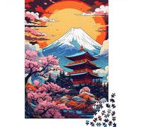 500 Pieces Colorful Art Japan Mount Fuji Puzzles Jigsaw Adults Difficulty Puzzles Jigsaw Educational Games Toy Family Decoration 500pcs (52x38cm)