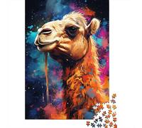 500 Pieces Colorful Artistic Camel Puzzle Jigsaw Adults Jigsaw Difficulty Jigsaw Educational Game Toy Family Decoration 500pcs (52x38cm)