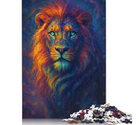500 Pieces Colorful Lion Portrait Jigsaw Puzzles for Adults Wooden Puzzles for Adults & Teenager Family Activity Jigsaw Puzzles 500pcs (52x38cm)