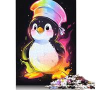 500 Pieces Colorful Penguin Chef Square Jigsaw Puzzles for Adults And Wooden Puzzles Children Puzzles 500pcs (52x38cm)