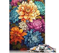 500 Pieces Colorful Psychedelia of Pretty Flowers Puzzle Jigsaw, Difficulty Puzzle Jigsaw Educational Game Toy Family Decoration 500pcs (52x38cm)