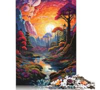 500 Pieces Colorful Psychedelic Landscape Jigsaw Puzzles Adults Difficulty Jigsaw Puzzles Education Toys Games 500pcs (52x38cm)