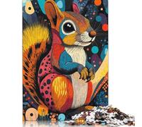 500 Pieces Colorful Squirrel Portrait Squirrel Home Decor Puzzle for Adults Puzzles for Adults & Teenager Secret Santa Gifts 500pcs (52x38cm)
