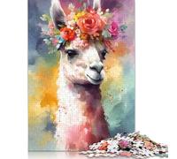 500 Pieces Colourful Baby Alpaca Jigsaw Puzzles Adults Difficulty Jigsaw Puzzles Education Toys Games 500pcs (52x38cm)