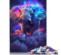 500 Pieces Colourful Elephants in Smoke Puzzle Jigsaw Adults Jigsaw Difficulty Jigsaw Educational Game Toy Family Decoration 500pcs (52x38cm)
