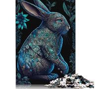 500 Pieces Colourful Fantasy Rabbit Puzzle Jigsaw Difficulty Puzzle Jigsaw Educational Game Toy 500pcs (52x38cm)