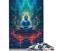 500 Pieces Colourful Graffiti Buddha Jigsaw Puzzles for Adults Jigsaw Puzzle for Family Time Brain Challenge 500pcs (52x38cm)
