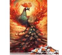 500 Pieces Colourful Peacock Animal Jigsaw Puzzles for Adults Wood Jigsaw Family Puzzle Game Stress Reliever Puzzle for Adults 18+ 500pcs (52x38cm)