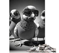 500 Pieces Cool Pigeons Puzzle for Adults Wooden Puzzles Jigsaw Puzzles for Adults Educational Game Challenge Toy 500pcs (52x38cm)
