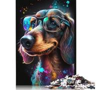 500 Pieces Cosmic Chihuahua with Glasses Jigsaw Puzzles for Adults Jigsaw Puzzle for Family Time Brain Challenge 500pcs (52x38cm)