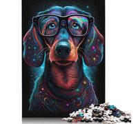 500 Pieces Cosmic Chihuahua with Glasses Puzzles Jigsaw Adults Difficulty Jigsaw Puzzle Relaxing Games Toy 500pcs (52x38cm)