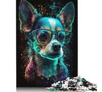 500 Pieces Cosmic Chihuahua with Glasses Puzzles Jigsaw Difficulty Puzzle Jigsaw Educational Games Toy 500pcs (52x38cm)