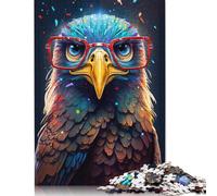 500 Pieces Cosmic Eagle with Glasses Jigsaw Puzzles Difficulty Jigsaw Puzzles Education Games Toys 500pcs (52x38cm)