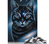 500 Pieces Cosmic Space Cat for Adults Difficult Jigsaw Puzzles Puzzles Wooden Puzzles Educational Game for Adult Teenagers 500pcs (52x38cm)