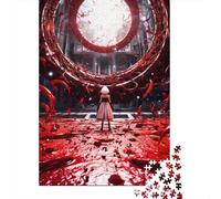 500 Pieces Creative Jigsaw Puzzles Blood Red Shadow Jigsaw Puzzles Rectangular Puzzle Educational Toy Gift for Adults 500pcs (52x38cm)