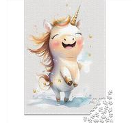 500 Pieces Creative Jigsaw Puzzles Unicorn Watercolor 1 Jigsaw Puzzles Rectangular Puzzle Educational Toy Gift for Adults 500pcs (52x38cm)