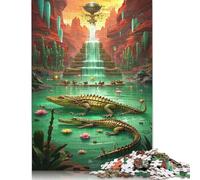 500 Pieces Crocodile Creative Square Jigsaw Puzzles for Adults And Wooden Puzzles Challenging Game 500pcs (52x38cm)