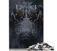 500 Pieces Crocodile in Black Smoke Jigsaw Puzzles for Adults Wooden Puzzles for Teenagers Gifts Jigsaw Puzzles for Adult 500pcs (52x38cm)