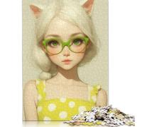 500 Pieces Cute Anime Cat Girl Puzzle, Puzzle Jigsaw Puzzles Challenge Jigsaw Puzzle Impossible Puzzle Game for Adults 18+ 500pcs (52x38cm)