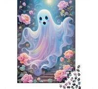 500 Pieces Cute Cartoon Ghost Puzzles Jigsaw Adults Difficulty Jigsaw Puzzle Relaxing Games Toy 500pcs (52x38cm)