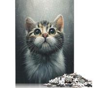 500 Pieces Cute Kitten Portrait Jigsaw Puzzles for Adults Puzzles Wooden Puzzles Jigsaw Puzzles for Adults Educational Game Challenge Toy 500pcs (52x38cm)