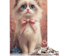 500 Pieces Cute Kitten Wood Puzzles Wooden Puzzles for Adults& Teenagers Age 12 Years Up 500pcs (52x38cm)