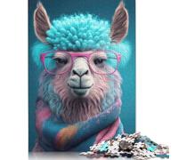 500 Pieces Cute Llama Art Jigsaw Puzzles Puzzles for Adults Home Educational Games DIY Toys 500pcs (52x38cm)
