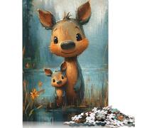 500 Pieces 'Cute Moose Family Jigsaw Puzzles for Adults Wooden Puzzles for Teenagers Gifts Jigsaw Puzzles for Adult 500pcs (52x38cm)