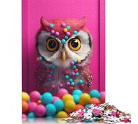 500 Pieces Cute Owl Bird Animals Creative Square Jigsaw Puzzles for Adults And Wooden Puzzles Challenging Game 500pcs (52x38cm)