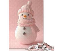 500 Pieces Cute Snowman Puzzle for Adults Puzzles for Adults & Teenager Relax Puzzles Games 500pcs (52x38cm)