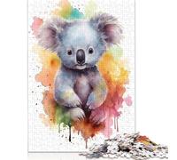 500 Pieces 'Cute Watercolor Baby Koala Creative Square Jigsaw Puzzles for Adults And Wooden Puzzles Challenging Game 500pcs (52x38cm)