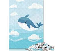 500 Pieces Cute Whale Kawaii Nursery Creative Square Jigsaw Puzzles for Adults And Wooden Puzzles Challenging Game 500pcs (52x38cm)