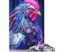 500 Pieces Cyberpunk Chicken 04 Creative Square Wooden Jigsaw Puzzles for Adults Educational Game Challenge Toy 500pcs (52x38cm)