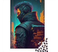 500 Pieces Cyborg Man Jigsaw Square Puzzle for Adults Wooden Puzzles Unique Challenge Games 500pcs (52x38cm)
