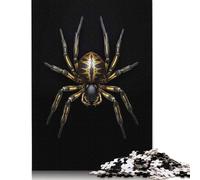500 Pieces Dark Gold Spider Animal Jigsaw Puzzles for Adults Wood Puzzle Jigsaws Puzzling for Gift 500pcs (52x38cm)