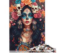 500 Pieces Day of The Dead Jigsaw Puzzles for Adults Wooden Puzzles for Adults Teenager Man Woman Gift 500pcs (52x38cm)