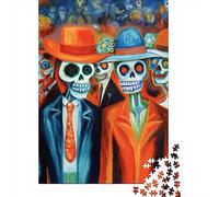 500 Pieces Day Of The Dead Parade Creative Square Jigsaw Puzzles for Adults And Wooden Puzzles Challenging Game 500pcs (52x38cm)