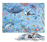 500 Pieces Deep Blue Sea Square Jigsaw Puzzles for Adults And Wooden Puzzles Children Puzzles 500pcs (52x38cm)