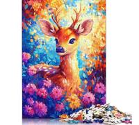 500 Pieces Deer Jigsaw Puzzles Difficulty Jigsaw Puzzles Education Games Toys 500pcs (52x38cm)